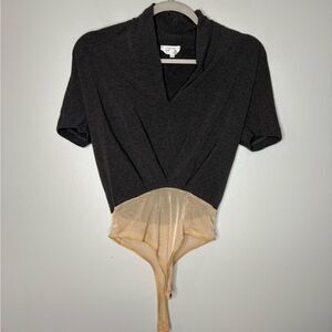 MaxMara Gray Knit Thong Bodysuit